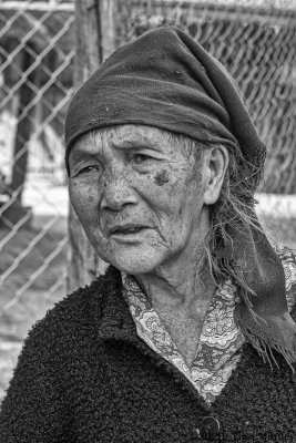 Hmong Craftswoman, B&W