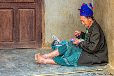 Hmong Woman Sewing