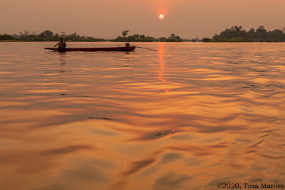 Fishing at Sunset, Mekong River