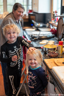 Helping Grandma Make Pancakes