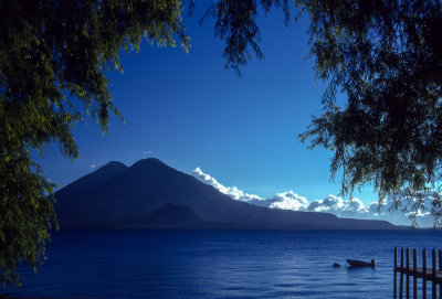 Lake Atitlan with Two Volcanoes