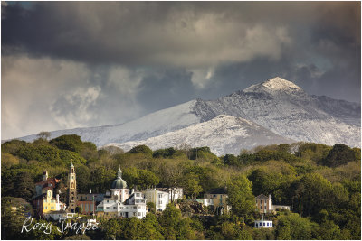 Portmeirion with Snowdon in the background
