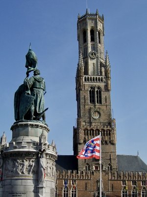 Belfry and Statue at the Markt