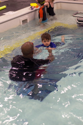 Blaise with Joe, his swimming instructor