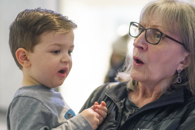 Blaise and Grandma singing Christmas songs