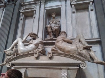 Tomb of Giuliano Medici Night and Day by Michelangelo