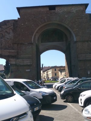 Porta Romana- the plaque on the external wall claims the gate was erected in 1327