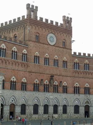 Siena Pubblico Palace- 13th century brick town hall with tower housing the civic museum & its fresco collection