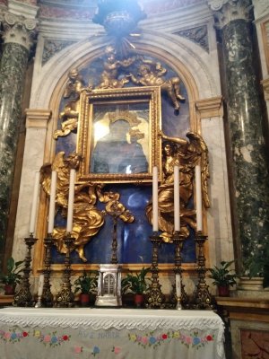 Altar in the Chapel of the Madonna del Voto designed in the 1660's by Bernini, often called the Michelangelo of the Baroque era