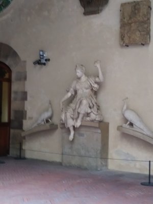Bargello Courtyard sculptures and decor