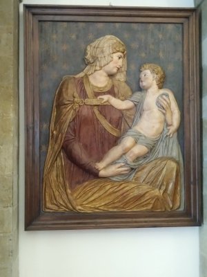 Madonna and Child 1550 by Sansovino Jacopo- painted paper mache