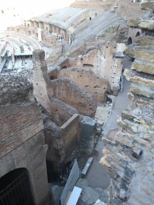 Inside Colosseum Upper level walkways to get to seats