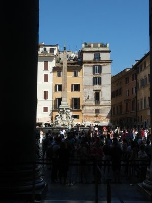 Fountain in the Piazza della Rotunda, the obelisk originally decorated a sanctuary dedicated to the Egyptian goddess Isis aroun