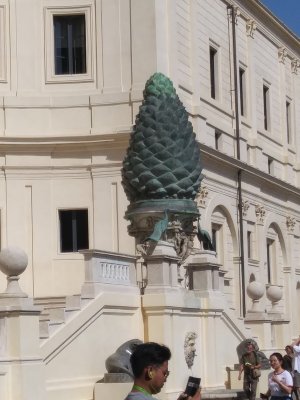 The pine cone is 2000 years old & originally stood near the Pantheon to honor Isis, the Egyptian goddess of fertility. 