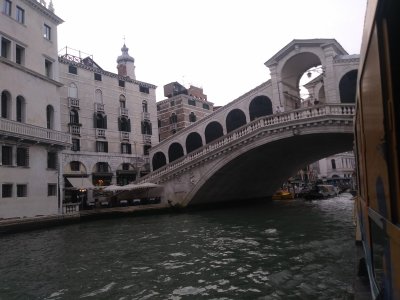 Rialto Bridge-lined with shops, 3rd bridge built here(1588) with a span of 160 feet. Until 1850's was the only bridge crossing 