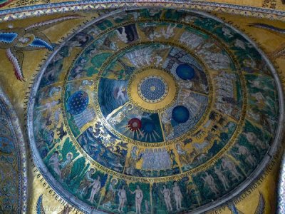 Mosaic depicting the Creation of the world in the atrium of St. Mark's Basilica.