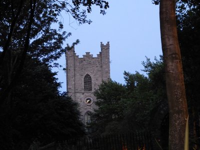 St. Audoen's Church belltower zoomed in