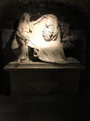 Christ Church Cathedral Crypt- John Bowes memorial by sculptor John van Nost the Younger