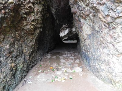 Cushendun Caves-  The cave entrance and the Dragonstone beach