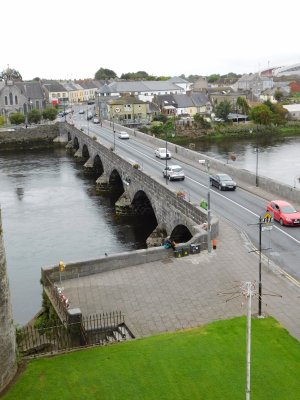 View of Thomond Bridge from King John's Castle- The current bridge was built in 1836, replacing the earlier bridge 
