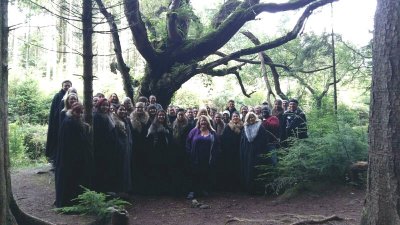 Tollymore Forest Cool GOT group shot under the creepy tree