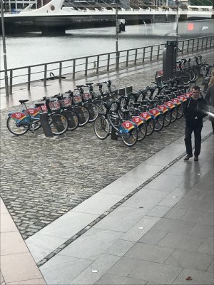 Bike rack by light rail