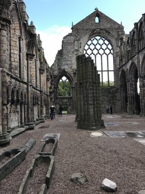 Holyrood Abbey-According to variations of the story, the king was saved from being gored by the charging animal
