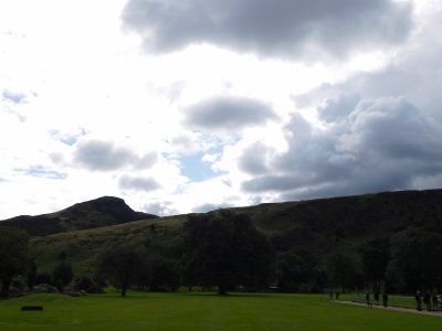 Holyroodhouse Park/ Arthur's Seat Peak as seen from behind the Palace