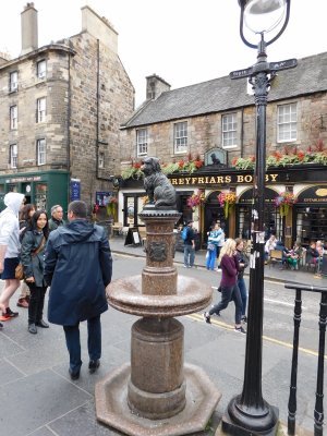 Greyfriars Bobby was buried just inside the gate of Greyfriars Kirkyard, not far from John Gray's (his owner) grave