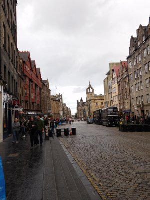 View down the Royal Mile to St Giles Cathedral(1124) founded by King David I