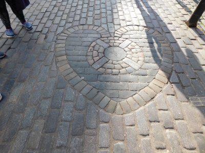 Heart of Midlothian Mosaic- built into the pavement to mark the Old Tolbooth, a prison and site of many public executions 