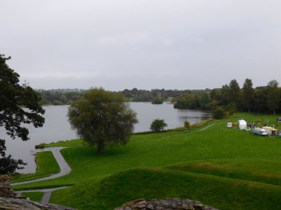View out into the Palace grounds and Linlithgow Loch