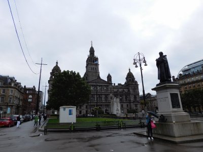 George Square a civic square named for King George III and laid out in 1781 filled with statues of famous Scots
