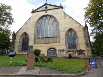 Greyfriars Kirk (Church) with Greyfriars Bobby grave in the forefront