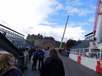 Edinburgh Castle Esplanade still partially set up from the Military Tattoo