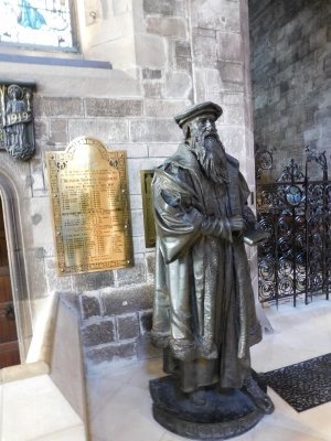 Statue of John Knox the foremost figure of the Reformation in Scotland