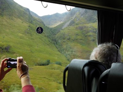 Views of the Scottish Highlands from the bus