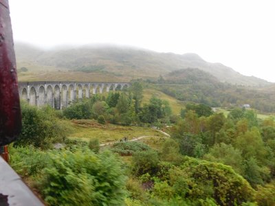About to head over the famous bridge to the entrance to Hogwarts (or really Glenfinnan viaduct) 