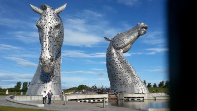 The Kelpies are 98 foot high horse-head sculptures