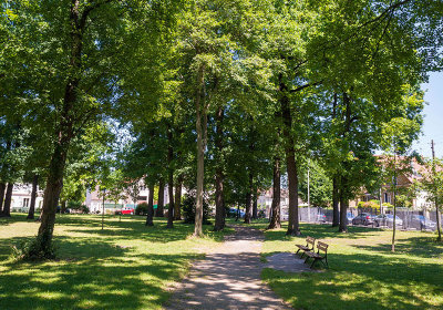 En regardant vers l'avenue de la Croix Blanche