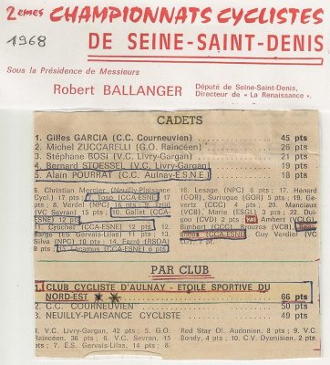 Championnat de Seine St Denis 1968