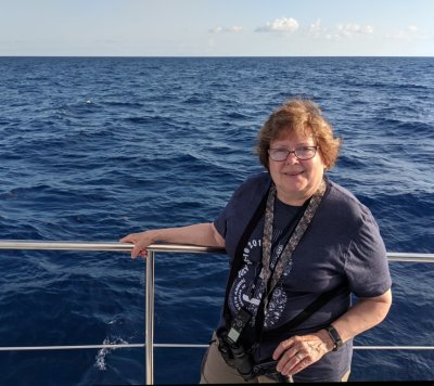 Mary, standing at the starboard rail, somewhere between Key West and the Dry Tortugas