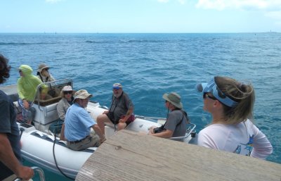 Captain Joe and Amber watch as Erica takes off with the first group going to Garden Key: Phoenix, Jane, Bill, Wes and Steve