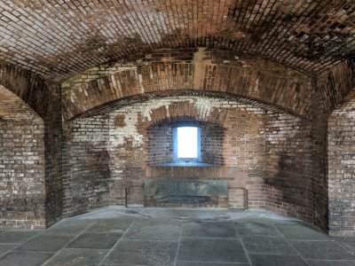 One of the portals where cannons were placed. The shutters were built to close when the cannon recoiled after firing to prevent any blow back coming inside.