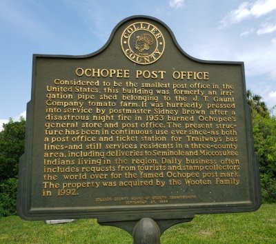 Ochopee Post Office marker