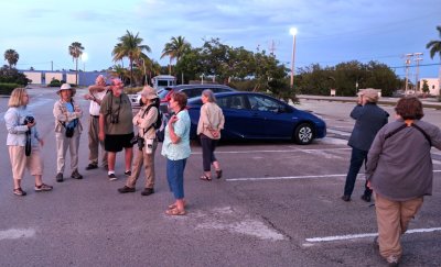 Mary T, Jane, Bill, Wes, Phoenix, Pat, Annabel, Jan and Mary L in the parking lot of Florida Keys Community College, Key West, FL