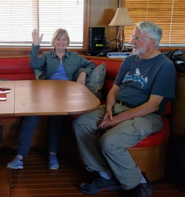 Inside, Jan, Bill and the rest of us were getting ready and waiting to disembark.