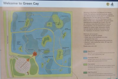 This is a map of Green Cay Visitor Center and Wetlands, where we birded after lunch.