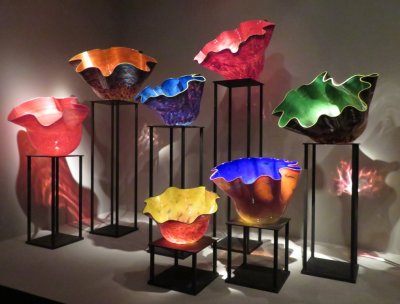 From the Land Run sculpture, we went to the OKC Museum of Art. After viewing the impressionist exhibit, we went upstairs to see the Chihuli glass exhibit.