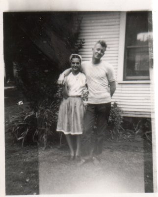Jackie and Bill on the north side of Harris home on S May Ave